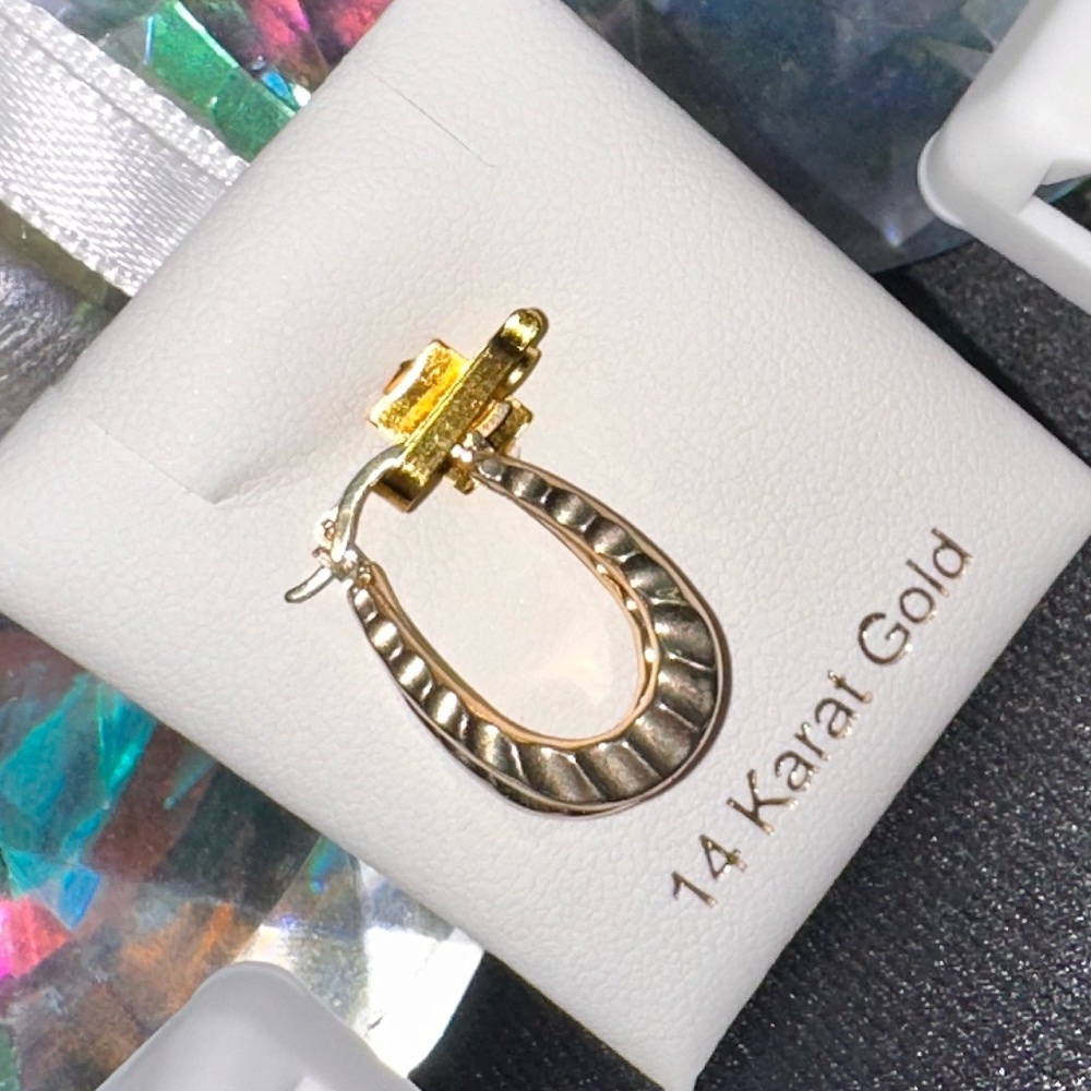 14k Gold Smash hoops